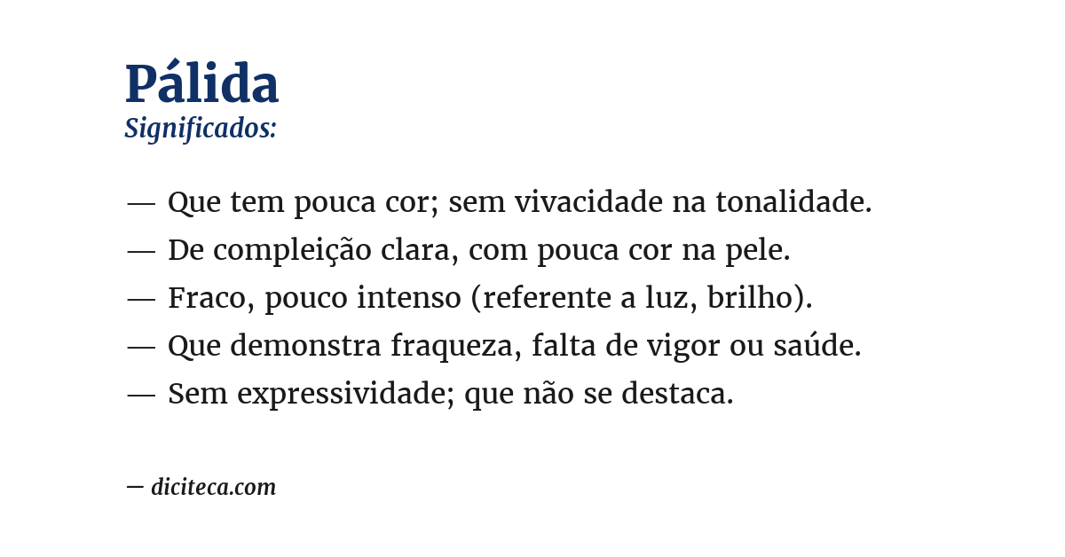 Significado de pálida