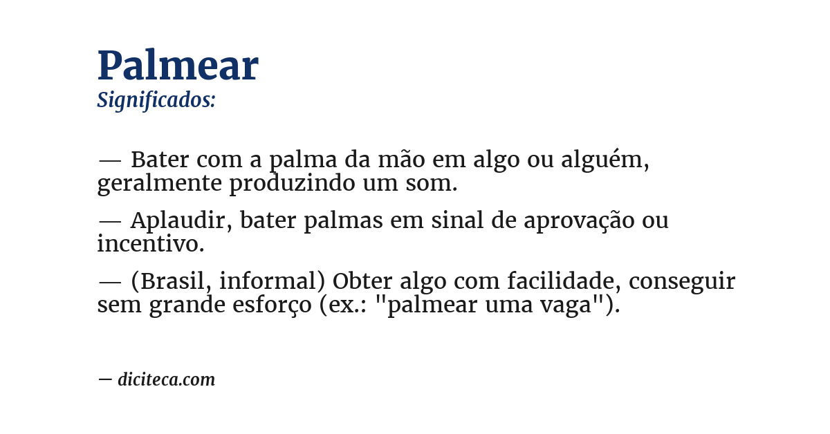 Significado de palmear