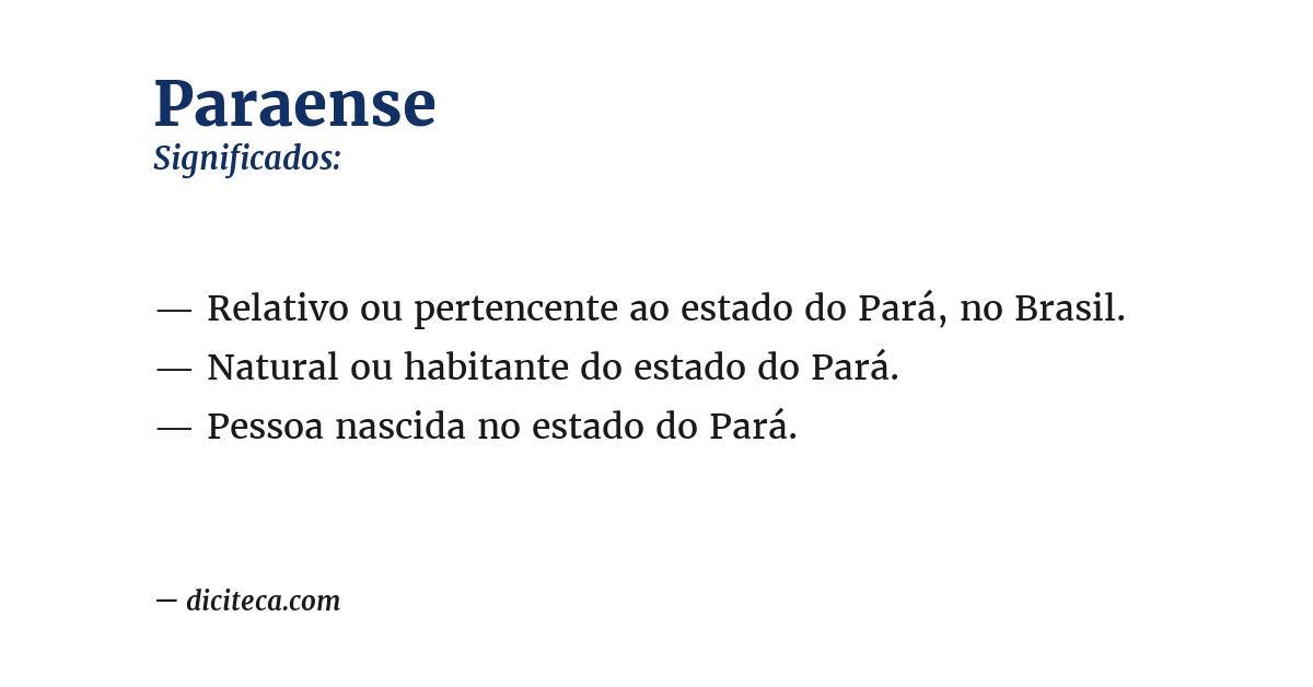Significado de paraense