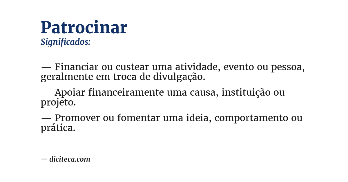 Significado de patrocinar