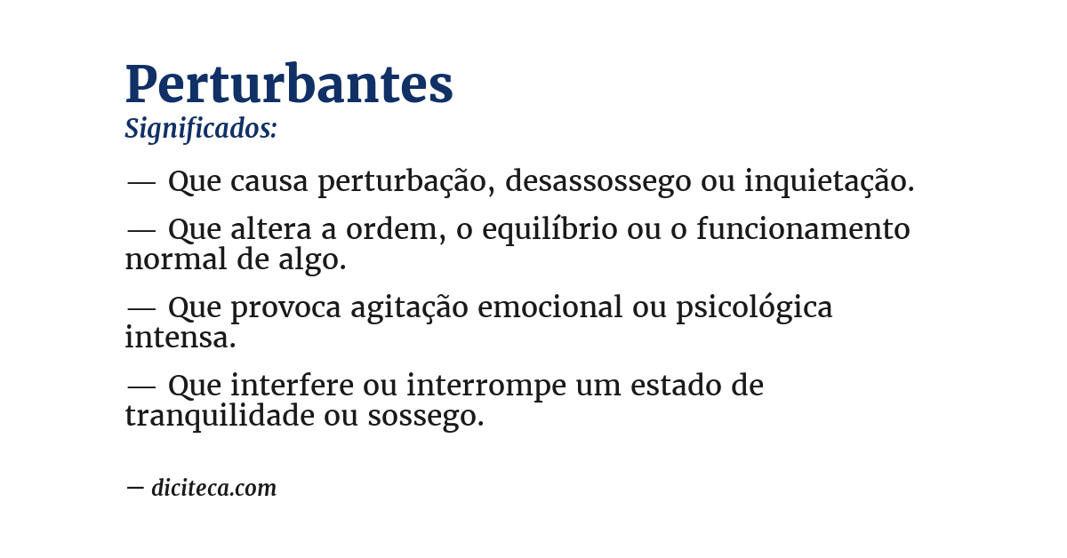 Significado de perturbantes