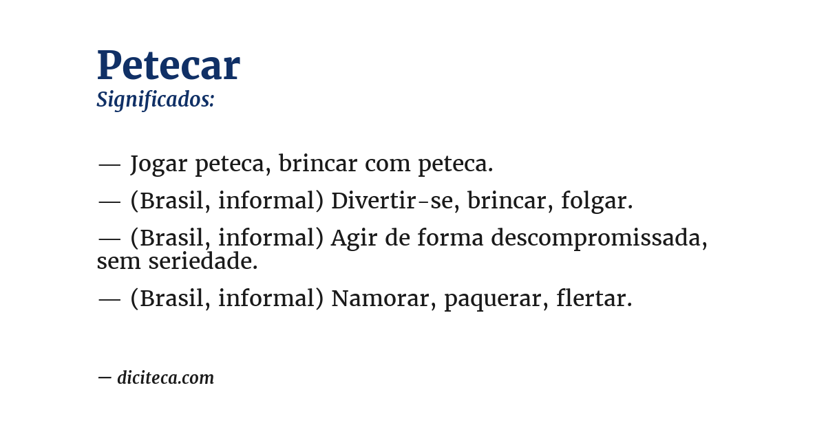 Significado de petecar
