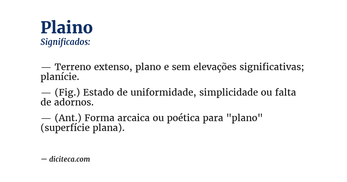 Significado de plaino