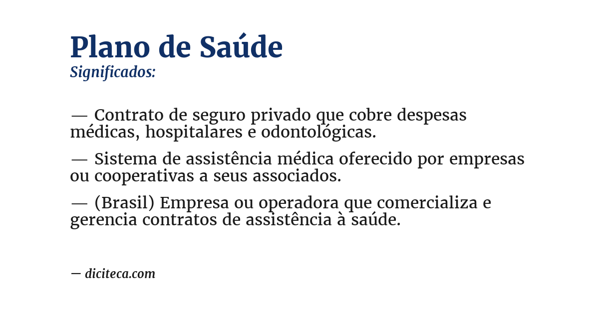 Significado de plano de saúde