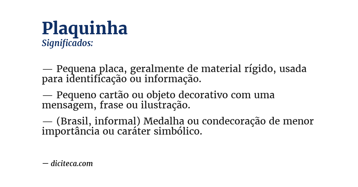 Significado de plaquinha