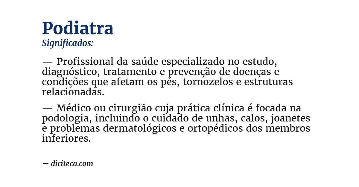 Significado de podiatra