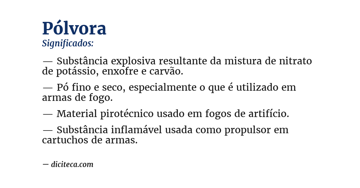 Significado de pólvora