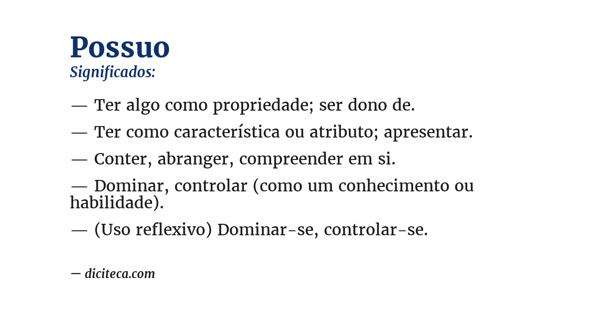 Significado de possuo