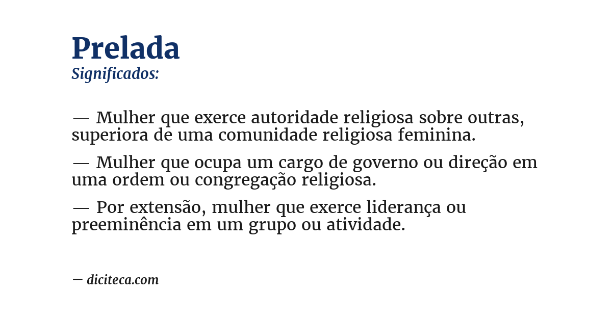 Significado de prelada
