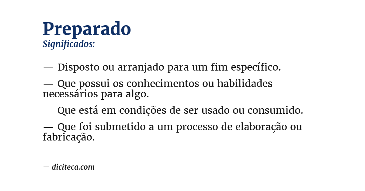 Significado de preparado