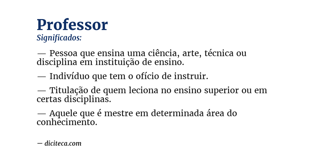 Significado de professor