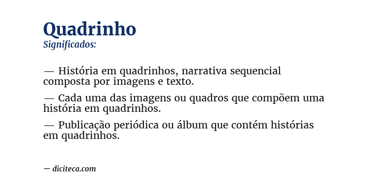 Significado de quadrinho