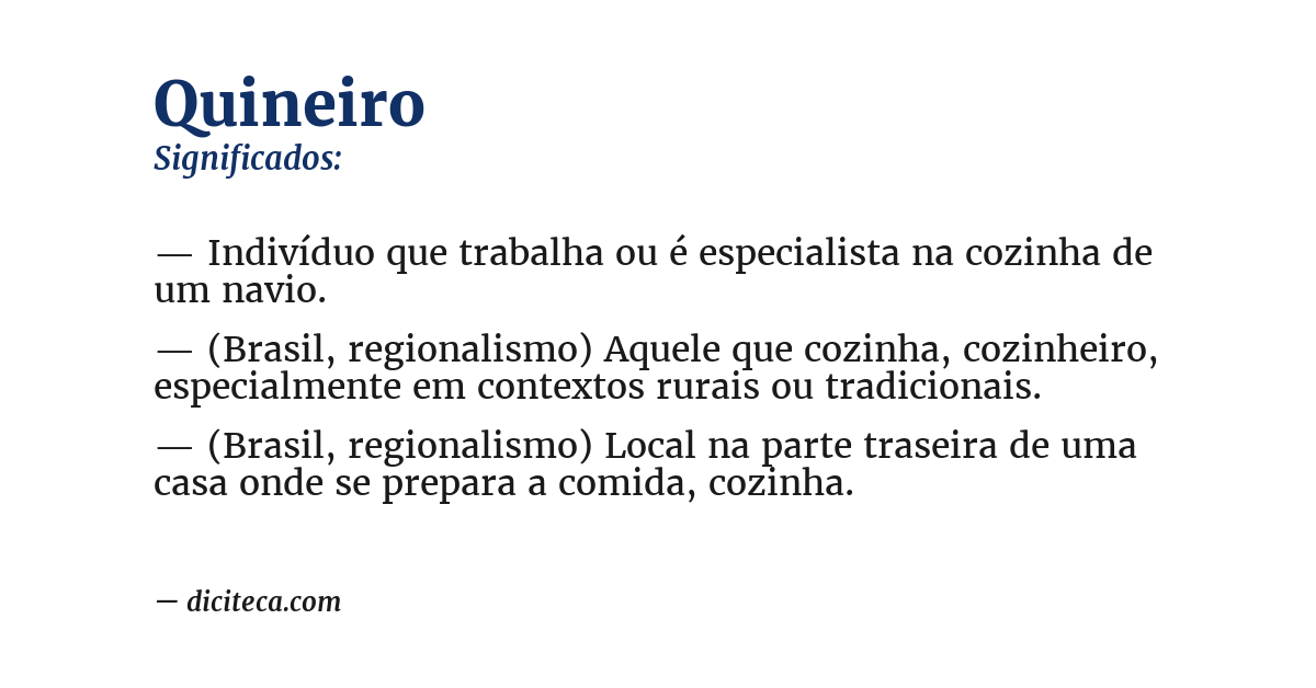 Significado de quineiro