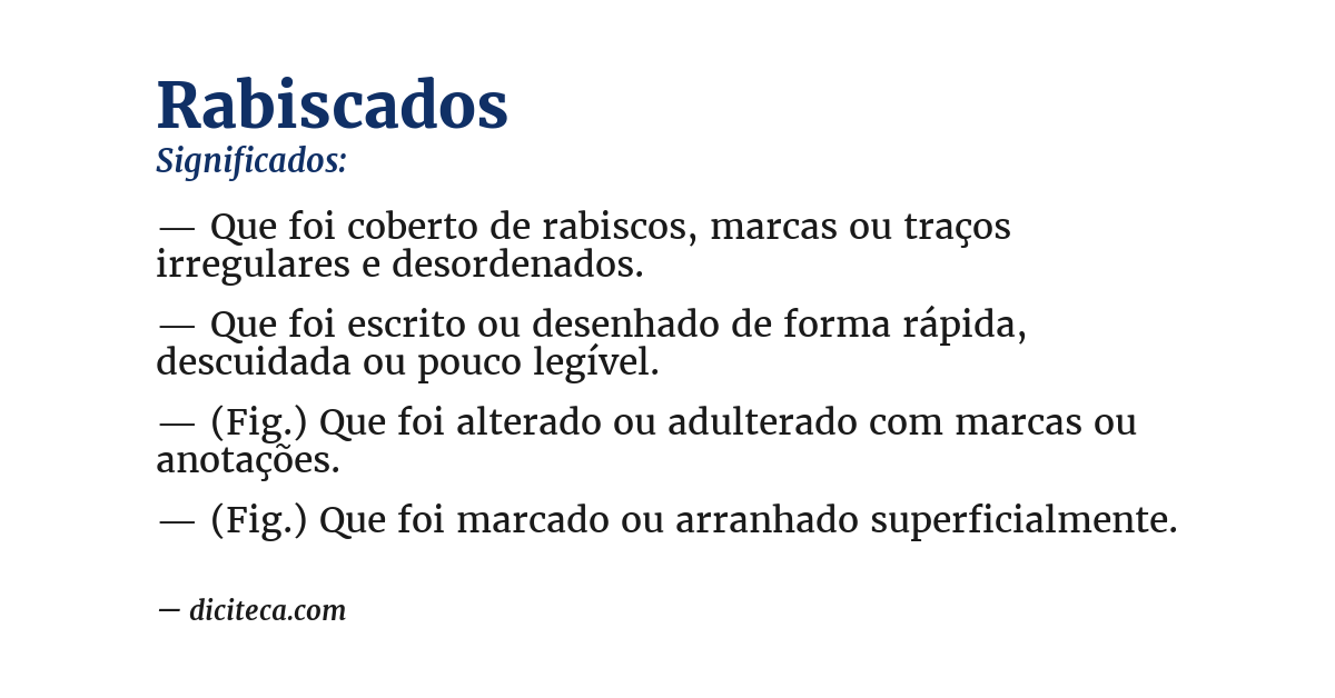 Significado de rabiscados