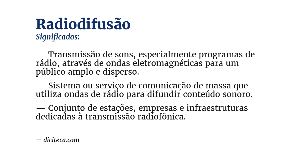 Significado de radiodifusão