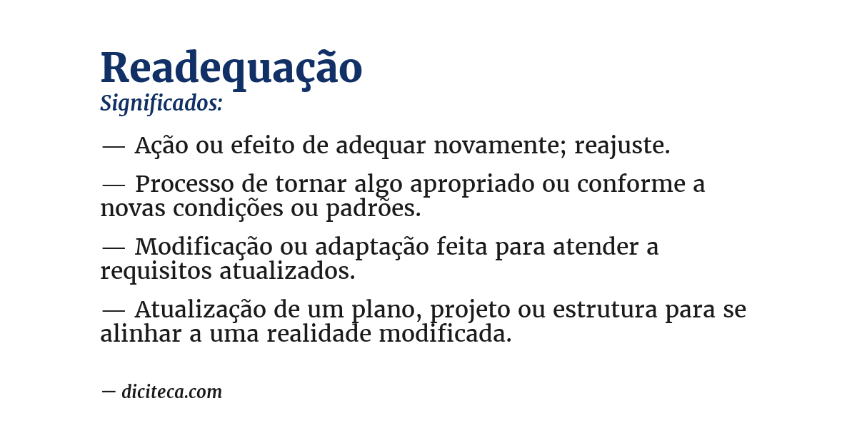 Significado de readequação