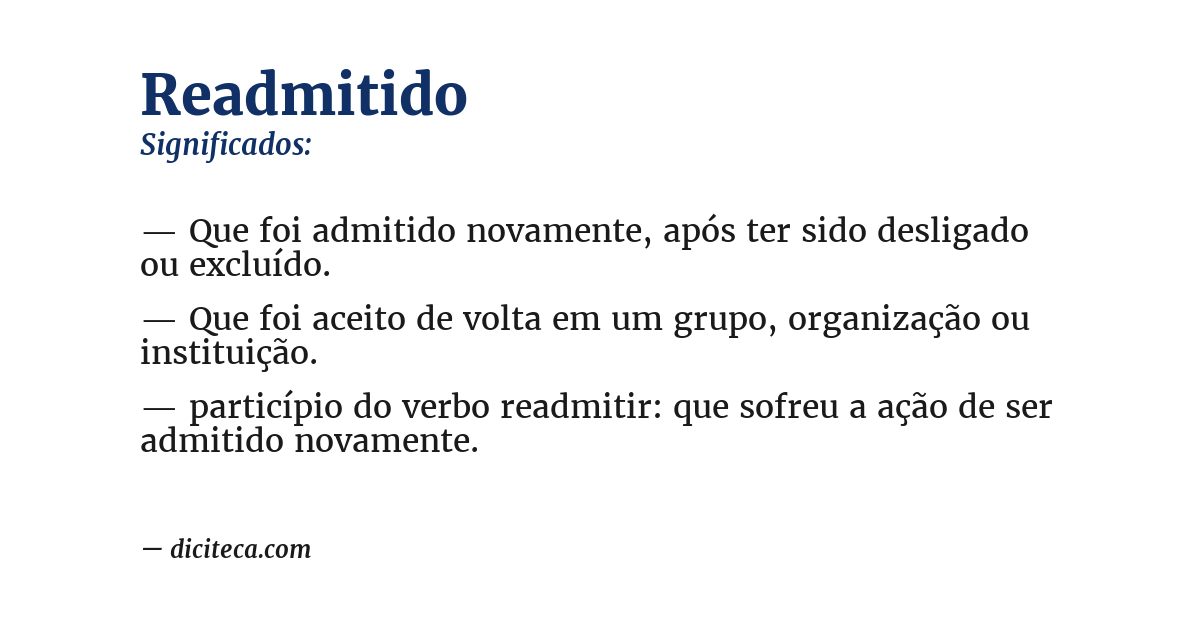 Significado de readmitido