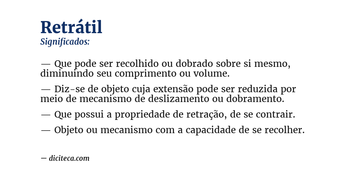 Significado de retrátil