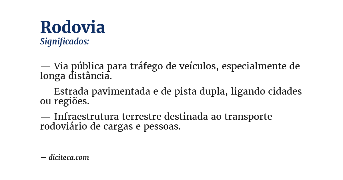 Significado de rodovia