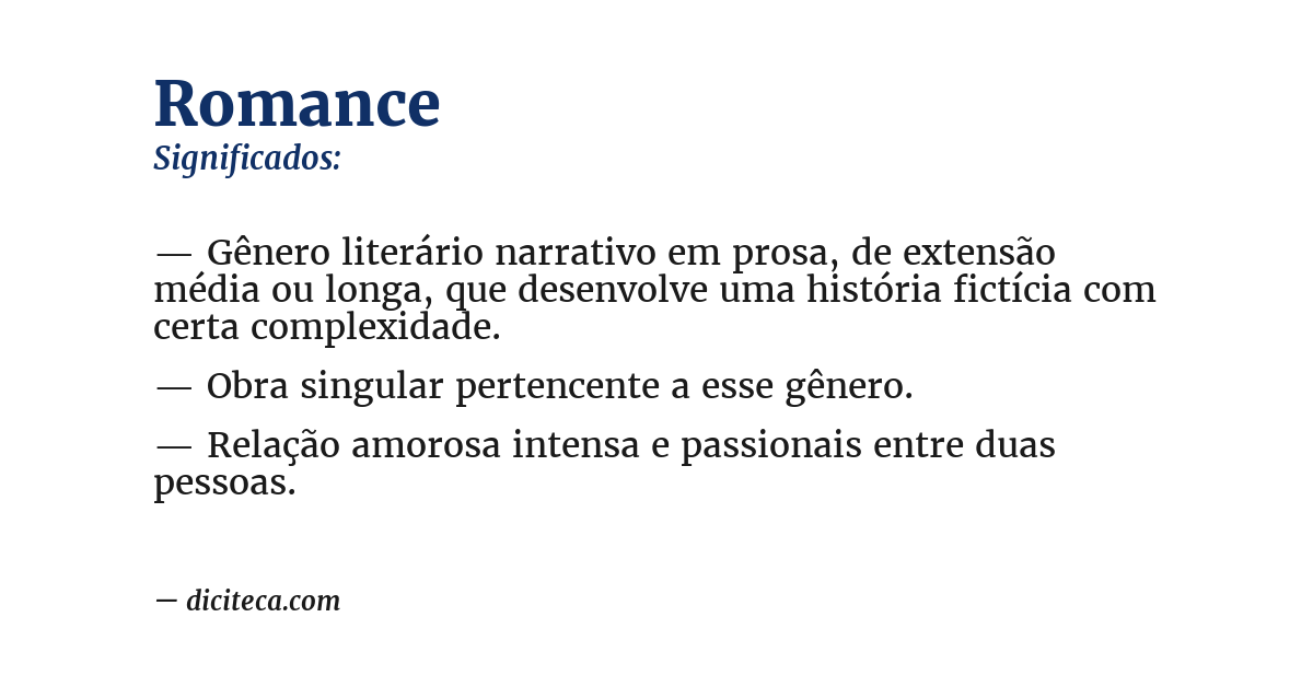 Significado de romance