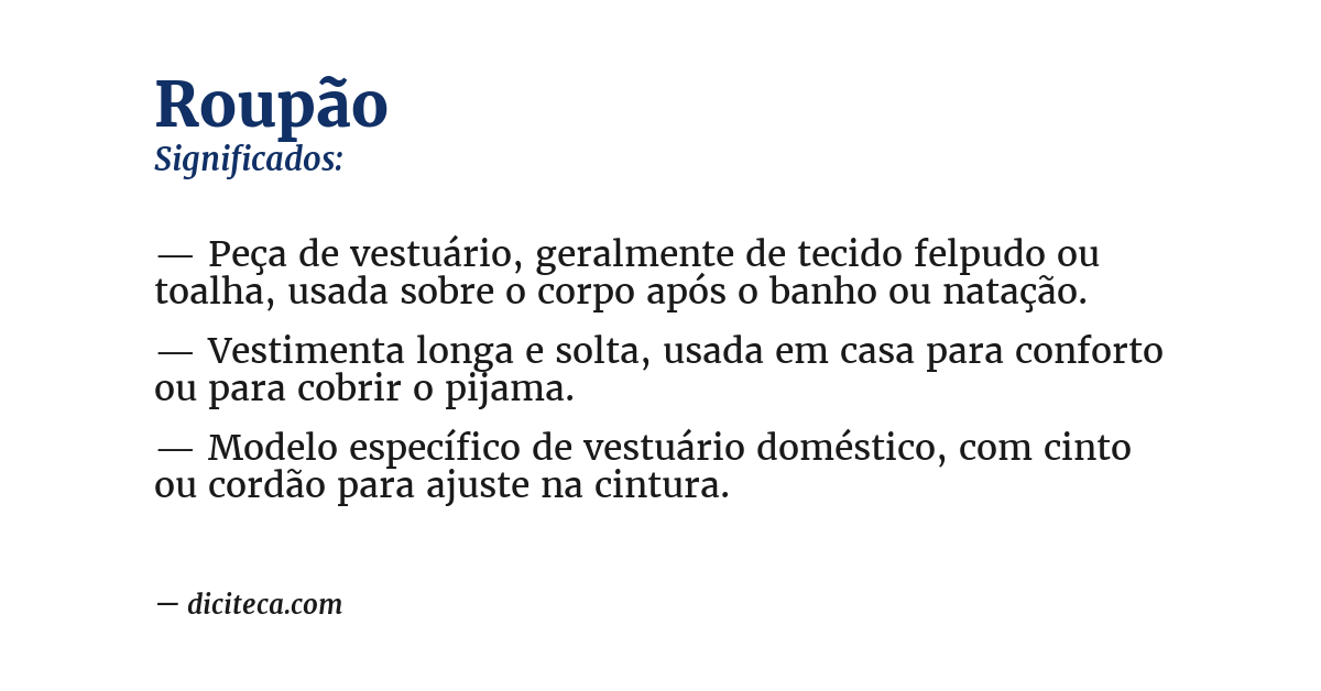 Significado de roupão