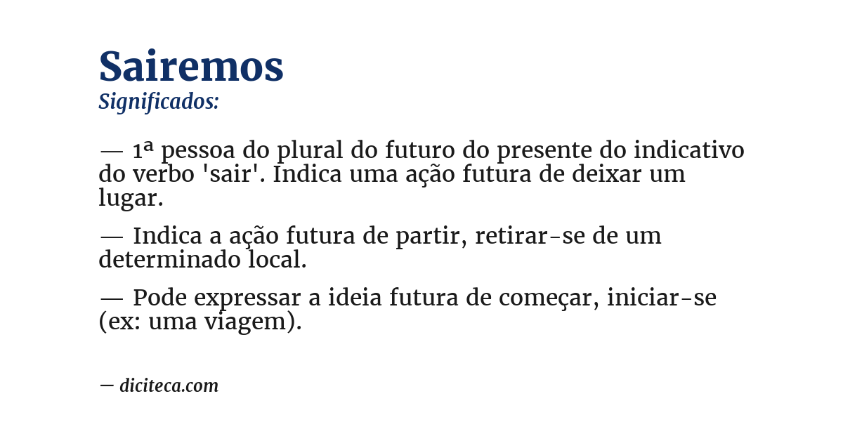 Significado de sairemos