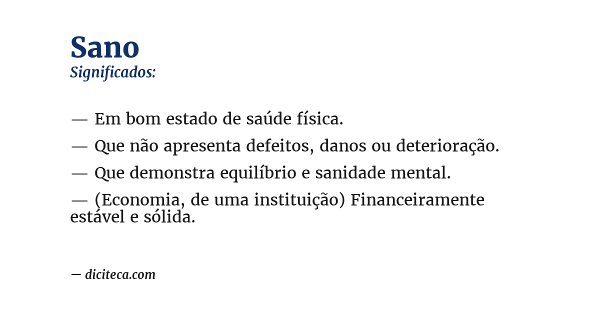 Significado de sano
