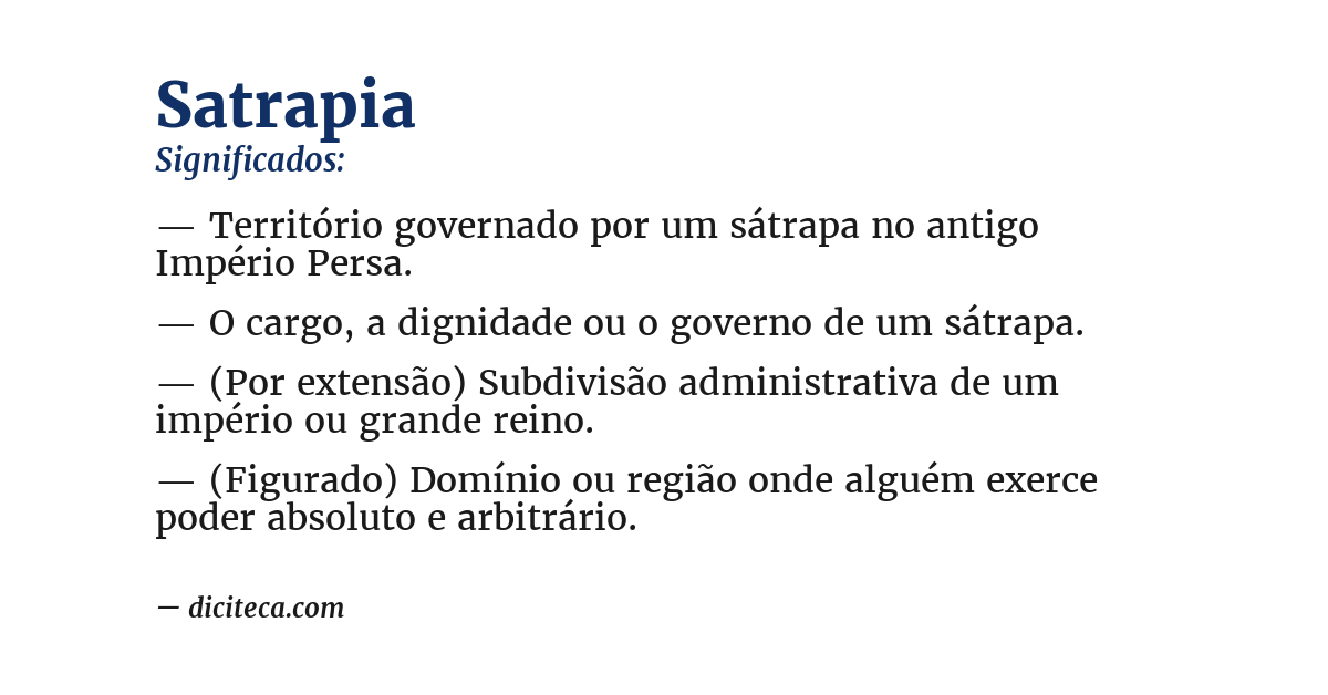 Significado de satrapia