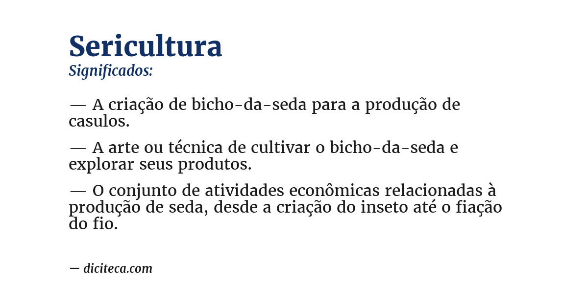 Significado de sericultura