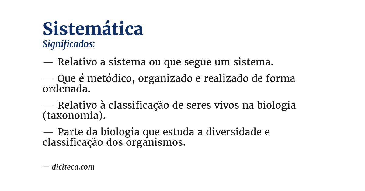 Significado de sistemática