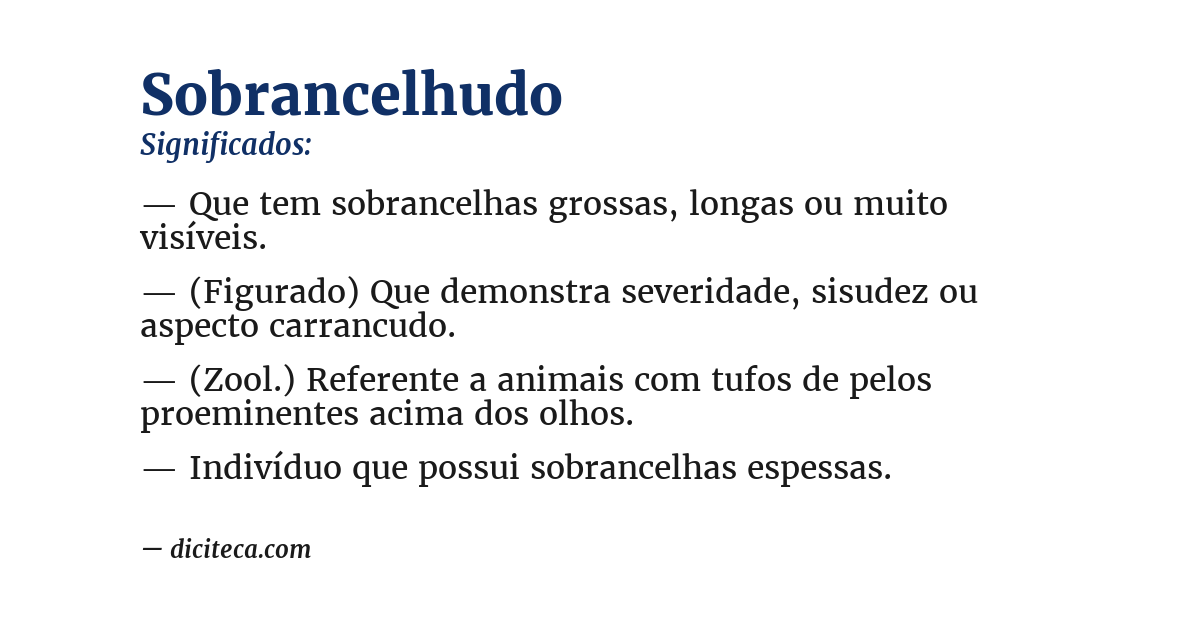 Significado de sobrancelhudo