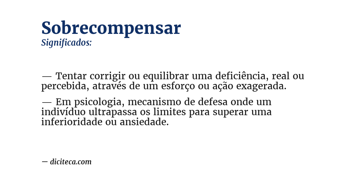 Significado de sobrecompensar