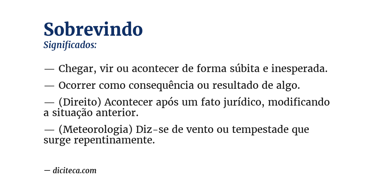 Significado de sobrevindo