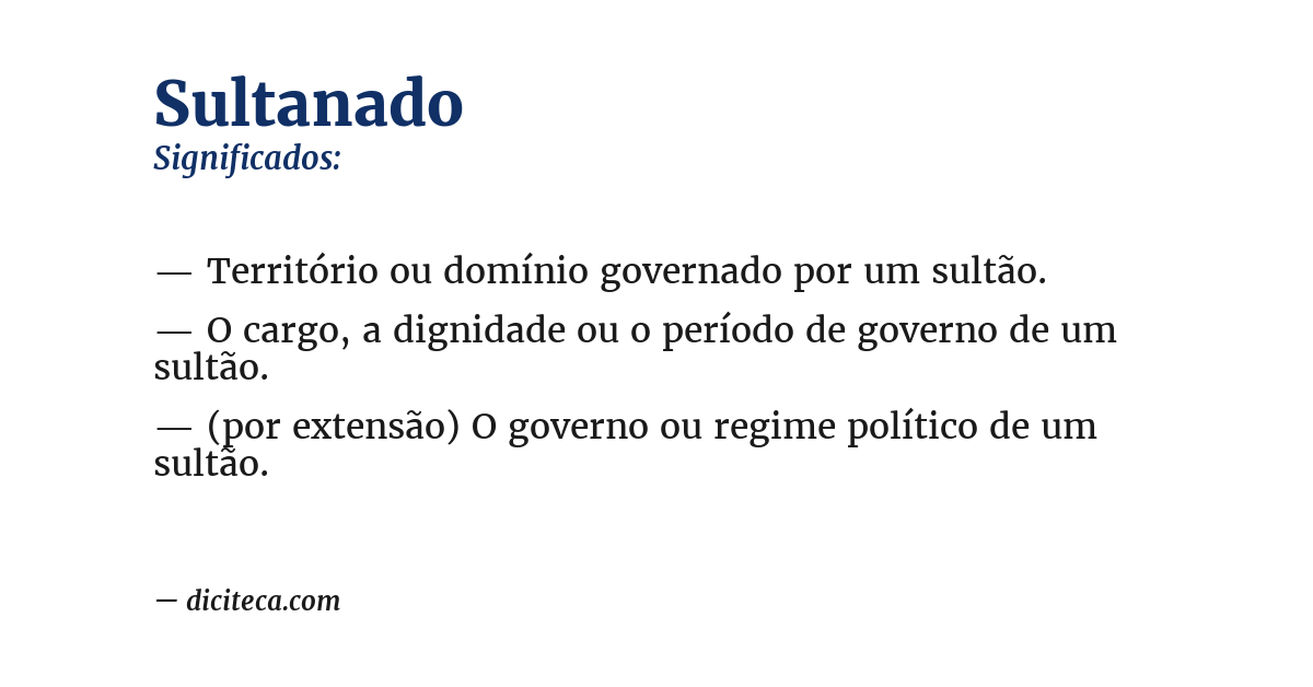 Significado de sultanado