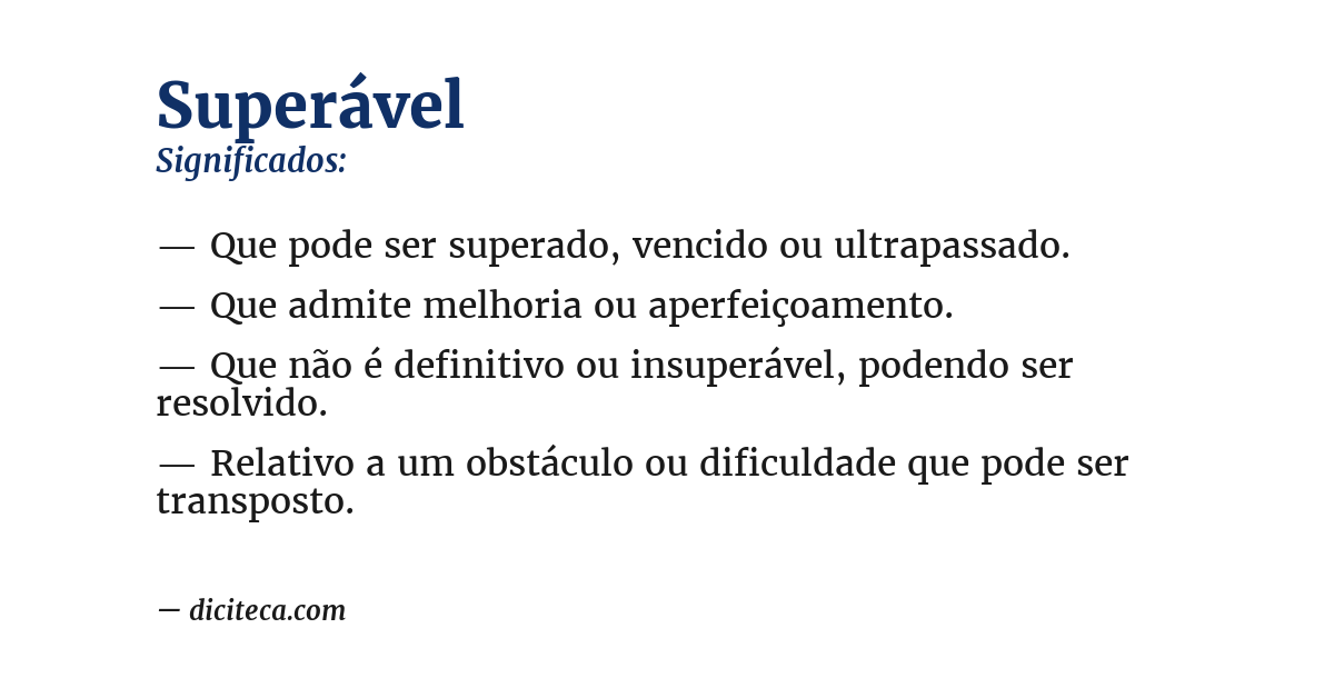 Significado de superável