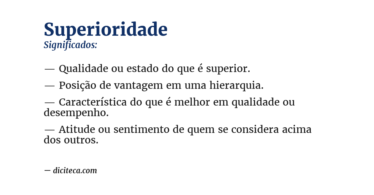 Significado de superioridade