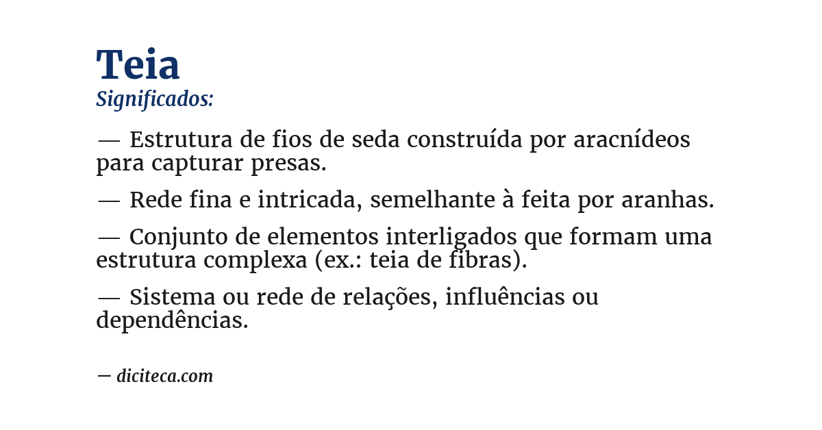 Significado de teia