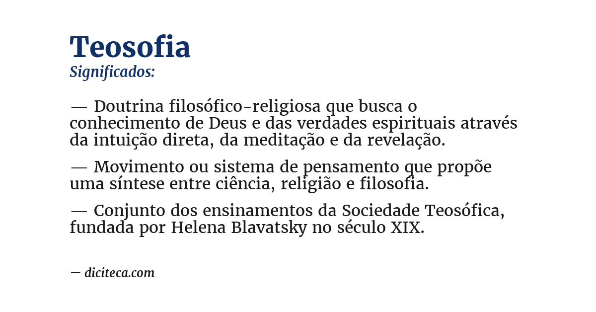 Significado de teosofia