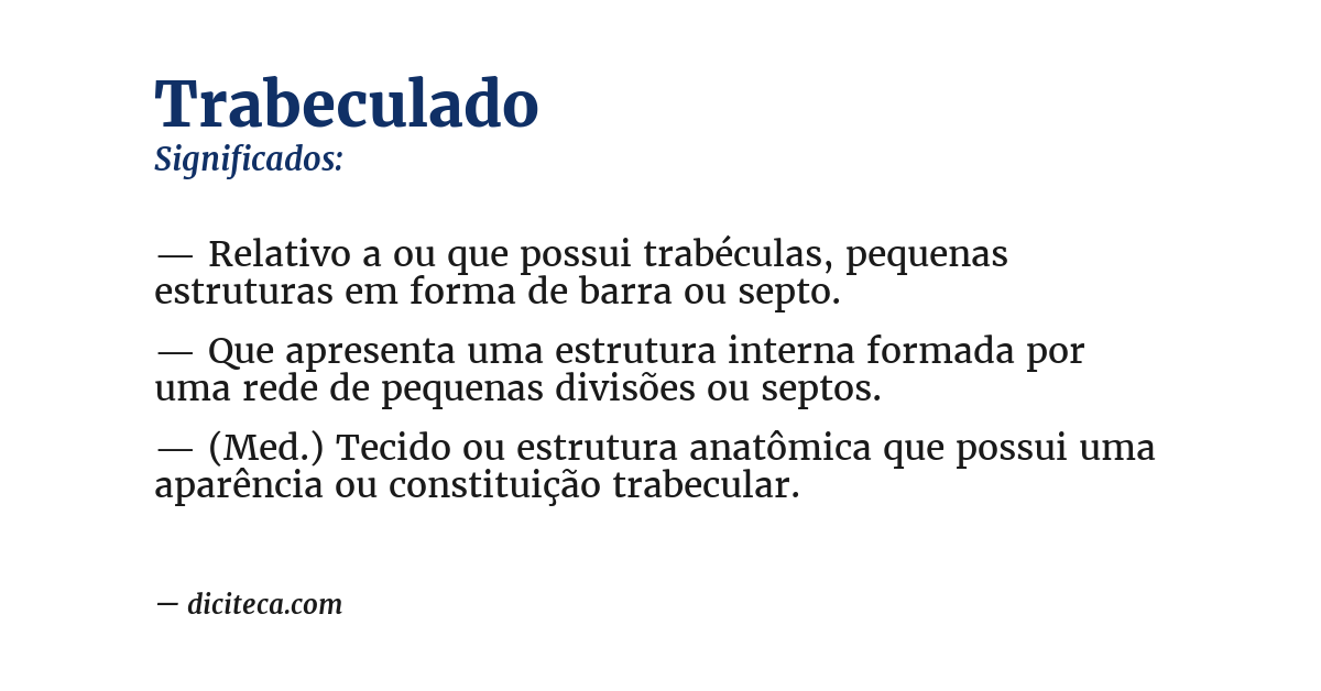 Significado de trabeculado