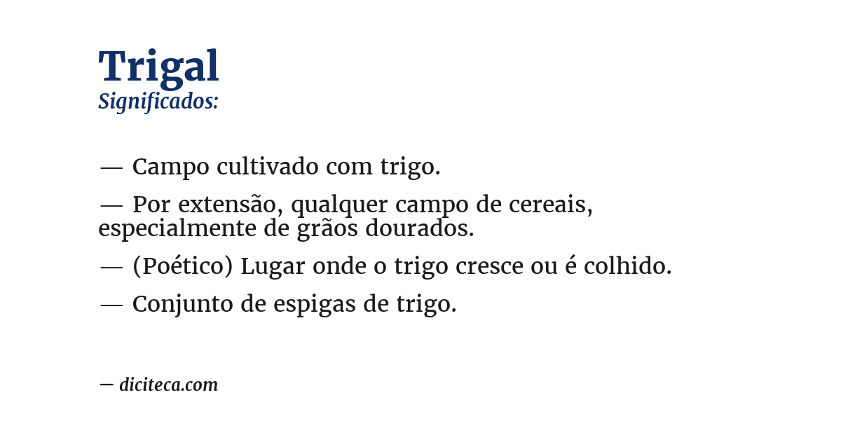 Significado de trigal