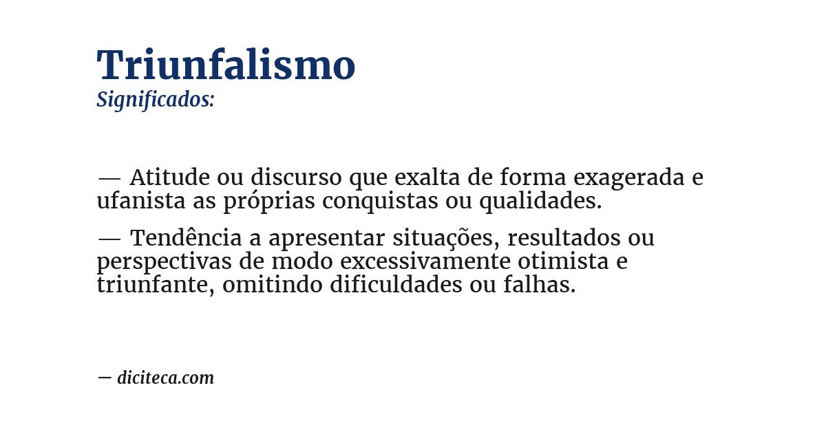 Significado de triunfalismo