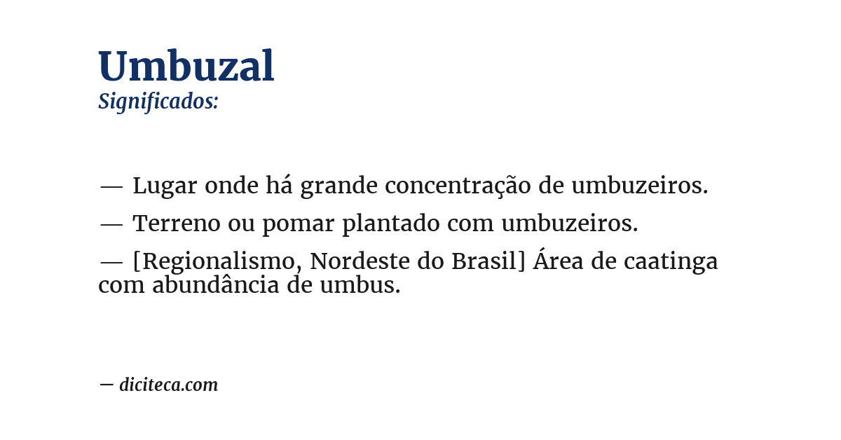 Significado de umbuzal