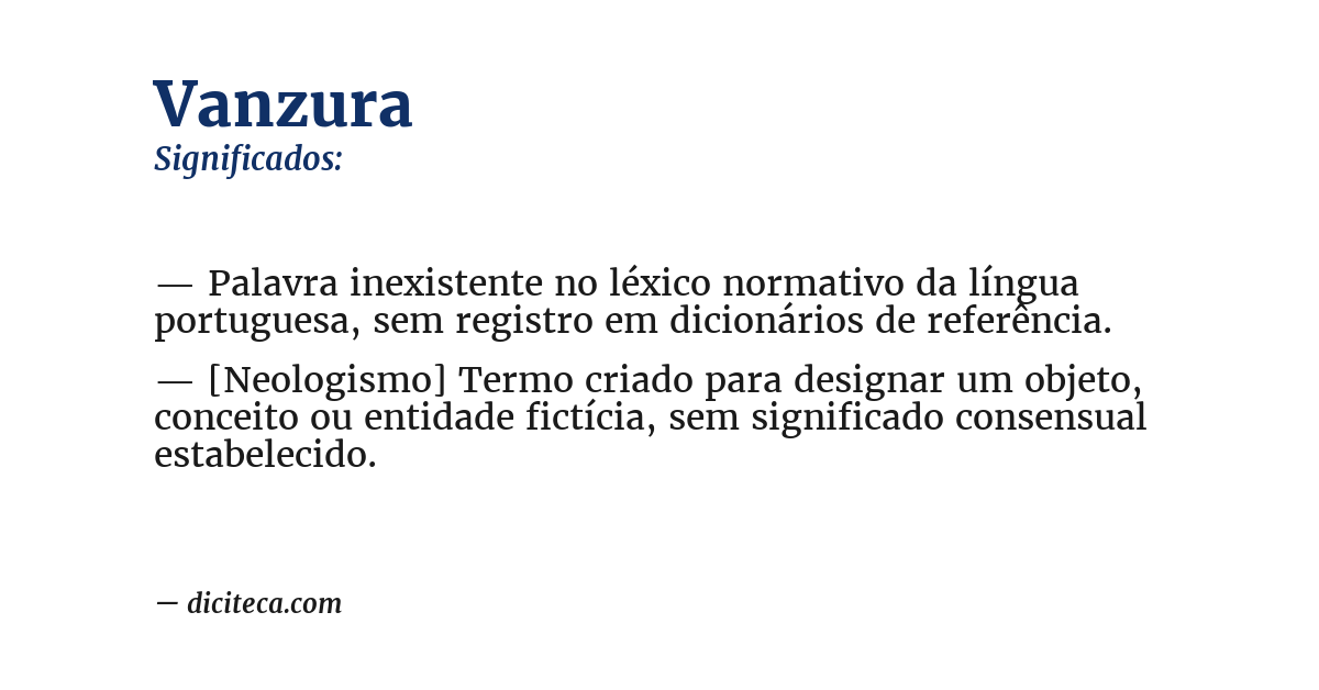 Significado de vanzura
