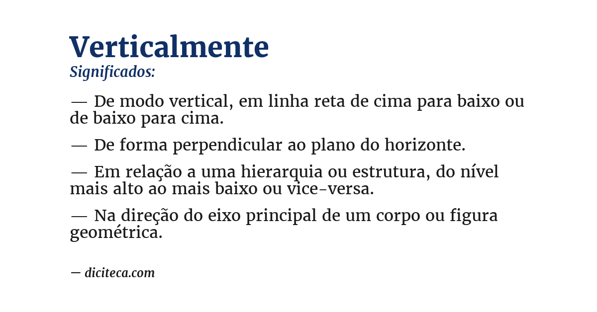 Significado de verticalmente