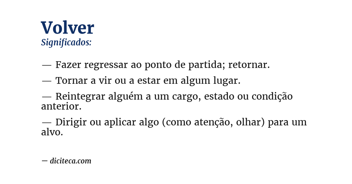 Significado de volver