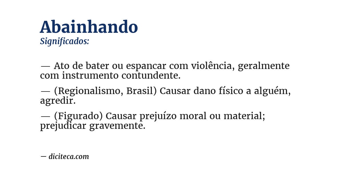 Significado de abainhando