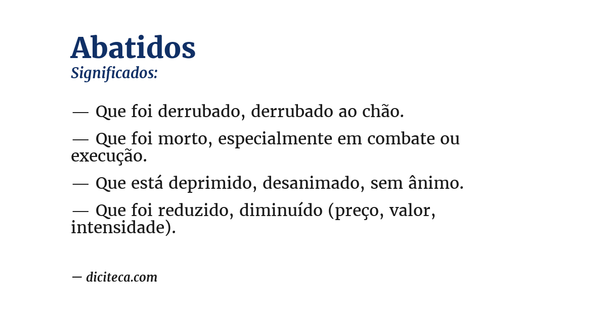 Significado de abatidos