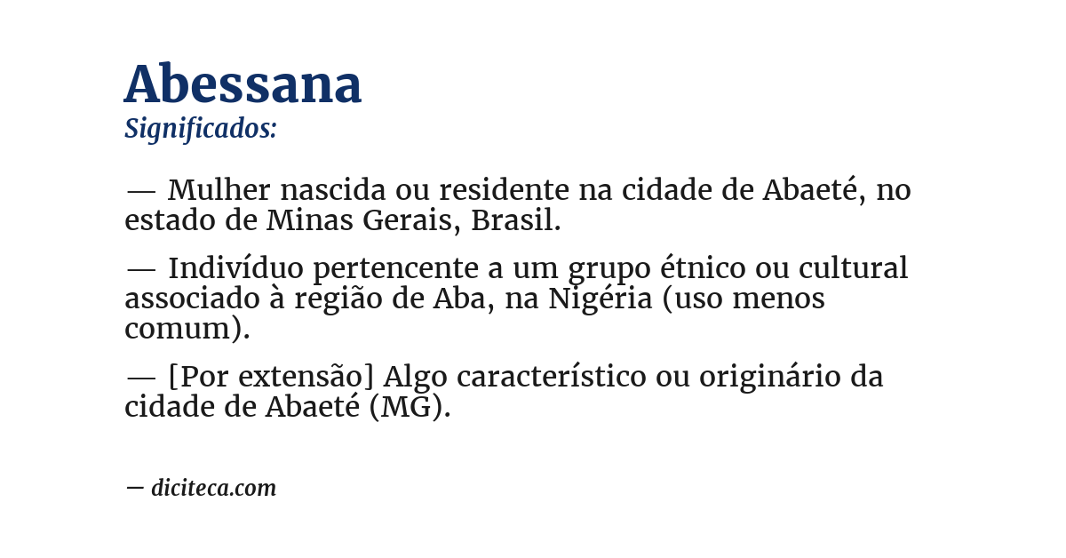 Significado de abessana
