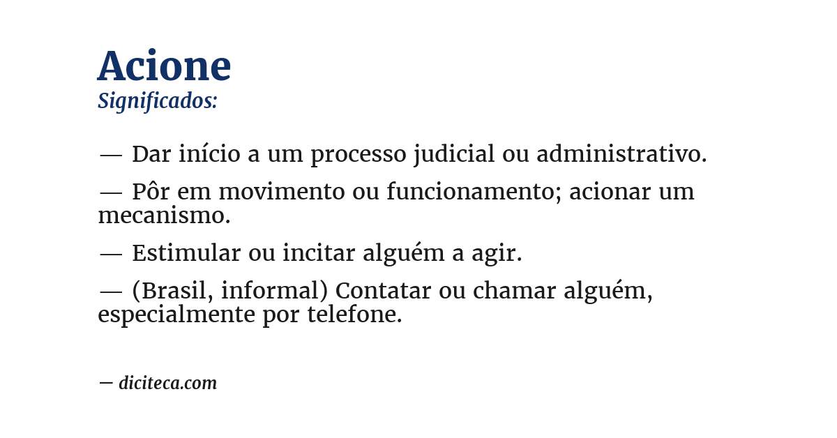 Significado de acione