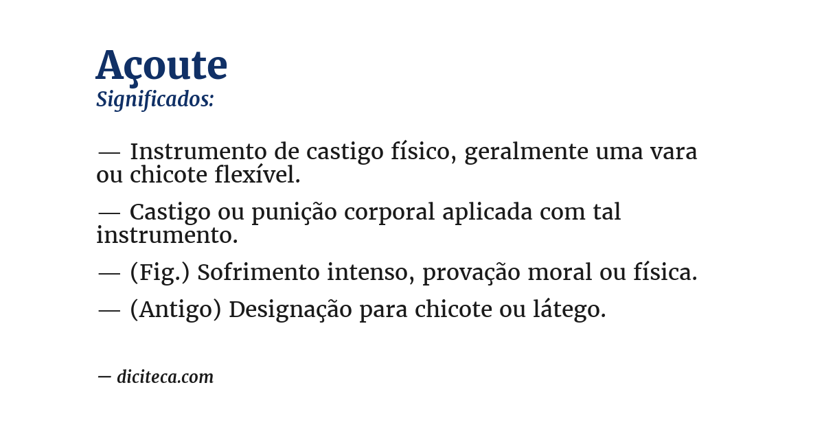 Significado de açoute